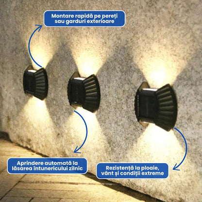 Lămpi Solare pentru Pereți și Garduri cu Iluminare Sus-Jos
