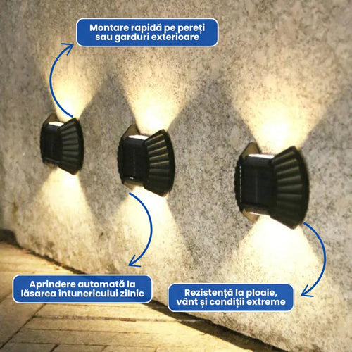 Lămpi Solare pentru Pereți și Garduri cu Iluminare Sus-Jos