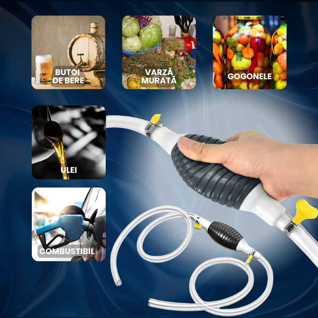 Pompa Manuală pentru Transfer Rapid de Lichide (Combustibil, Apă, Vin Etc.)