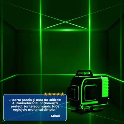 NIVELA LASER 16 LINII - 4D, 2 ACUMULATORI SI 10 ACCESORII